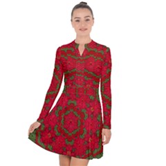 Bloom In Yule  Mandala Season Colors Long Sleeve Panel Dress by pepitasart