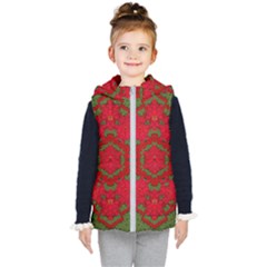 Bloom In Yule  Mandala Season Colors Kids  Hooded Puffer Vest by pepitasart