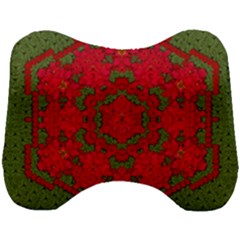 Bloom In Yule  Mandala Season Colors Head Support Cushion by pepitasart