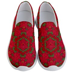 Bloom In Yule  Mandala Season Colors Men s Lightweight Slip Ons by pepitasart