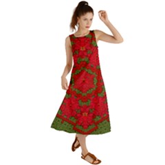 Bloom In Yule  Mandala Season Colors Summer Maxi Dress by pepitasart