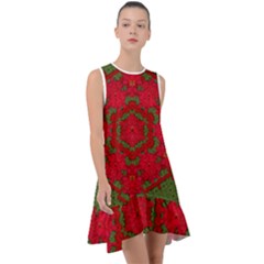 Bloom In Yule  Mandala Season Colors Frill Swing Dress