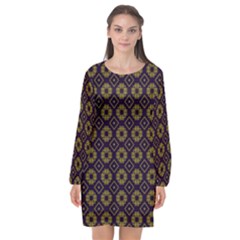 Df Festus Regence Long Sleeve Chiffon Shift Dress  by deformigo