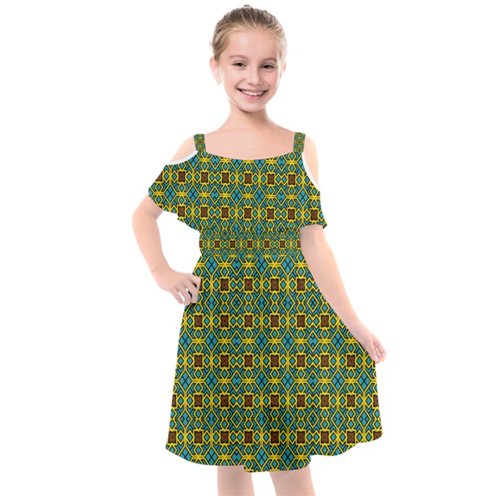 DF Dakota Rivers Kids  Cut Out Shoulders Chiffon Dress