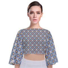 Df Norbert Pastel Tie Back Butterfly Sleeve Chiffon Top by deformigo