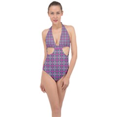 Df Dario Lorani Halter Front Plunge Swimsuit by deformigo