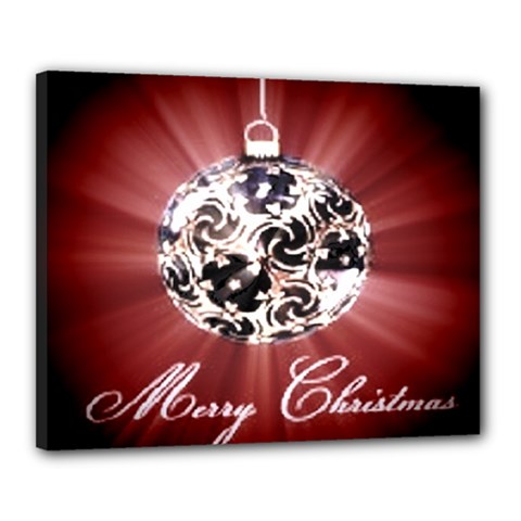 Merry Christmas Ornamental Canvas 20  X 16  (stretched) by christmastore