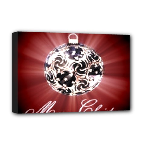 Merry Christmas Ornamental Deluxe Canvas 18  X 12  (stretched) by christmastore