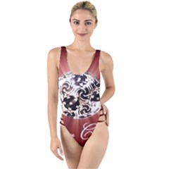 Merry Christmas Ornamental High Leg Strappy Swimsuit by christmastore