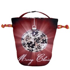 Merry Christmas Ornamental Drawstring Bucket Bag