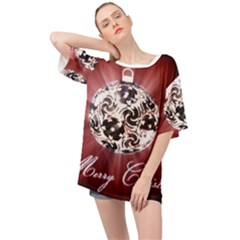 Merry Christmas Ornamental Oversized Chiffon Top by christmastore