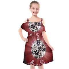 Merry Christmas Ornamental Kids  Cut Out Shoulders Chiffon Dress by christmastore