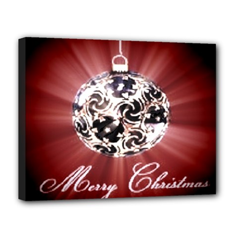 Merry Christmas Ornamental Canvas 14  X 11  (stretched) by christmastore