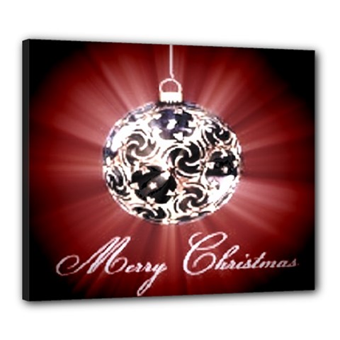 Merry Christmas Ornamental Canvas 24  X 20  (stretched) by christmastore