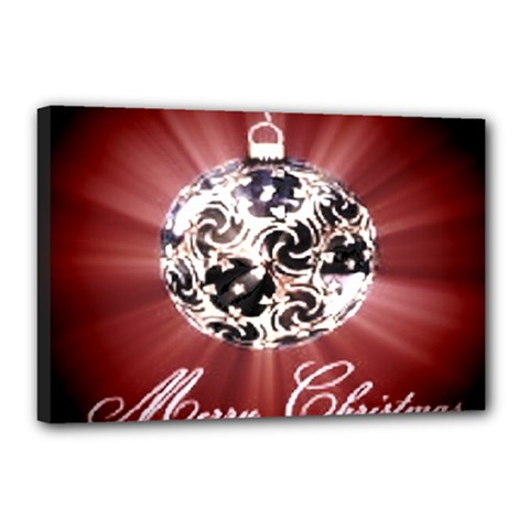Merry Christmas Ornamental Canvas 18  X 12  (stretched) by christmastore