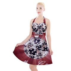 Merry Christmas Ornamental Halter Party Swing Dress  by christmastore