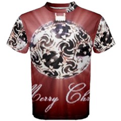 Merry Christmas Ornamental Men s Cotton Tee by christmastore