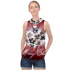 Merry Christmas Ornamental High Neck Satin Top by christmastore