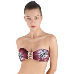 Merry Christmas Ornamental Twist Bandeau Bikini Top by christmastore