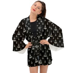 Buddhism Motif Print Pattern Design Long Sleeve Kimono by dflcprintsclothing