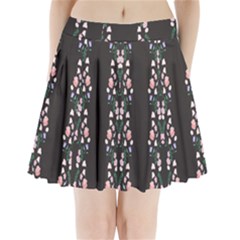 I Love Pink Flowers 1 Pleated Mini Skirt