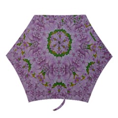 Fauna Flowers In Gold And Fern Ornate Mini Folding Umbrellas by pepitasart