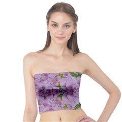 Fauna Flowers In Gold And Fern Ornate Tube Top