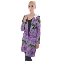 Fauna Flowers In Gold And Fern Ornate Hooded Pocket Cardigan