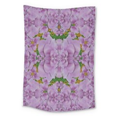 Fauna Flowers In Gold And Fern Ornate Large Tapestry