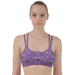 Fauna Flowers In Gold And Fern Ornate Line Them Up Sports Bra
