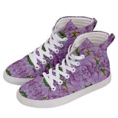 Fauna Flowers In Gold And Fern Ornate Women s Hi-Top Skate Sneakers