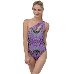 Fauna Flowers In Gold And Fern Ornate To One Side Swimsuit