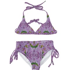 Fauna Flowers In Gold And Fern Ornate Kids  Classic Bikini Set