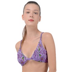 Fauna Flowers In Gold And Fern Ornate Knot Up Bikini Top