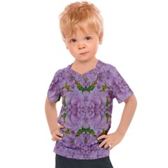 Fauna Flowers In Gold And Fern Ornate Kids  Sports Tee
