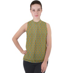 Df Danny s Dance Mock Neck Chiffon Sleeveless Top by deformigo