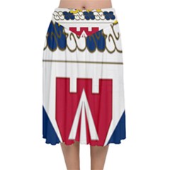 Coat Of Arms Of United States Army 111th Engineer Battalion Velvet Flared Midi Skirt by abbeyz71