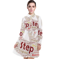 Fighting Golden Rooster  Long Sleeve Chiffon Shirt Dress