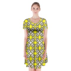 Df Fergano Short Sleeve V-neck Flare Dress by deformigo