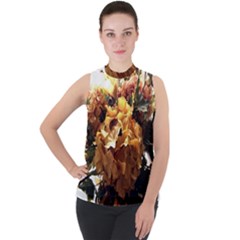 Begonia 1 2 Mock Neck Chiffon Sleeveless Top by bestdesignintheworld