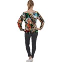 Lilies In A Vase 1 2 Off Shoulder Long Sleeve Velour Top View2