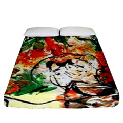 Lilies In A Vase 1 4 Fitted Sheet (California King Size)