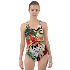 Lilies In A Vase 1 4 Cut-Out Back One Piece Swimsuit