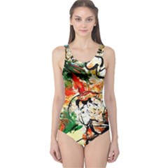 Lilies In A Vase 1 4 One Piece Swimsuit