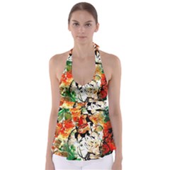 Lilies In A Vase 1 4 Babydoll Tankini Top