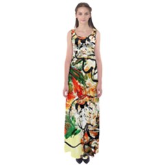 Lilies In A Vase 1 4 Empire Waist Maxi Dress