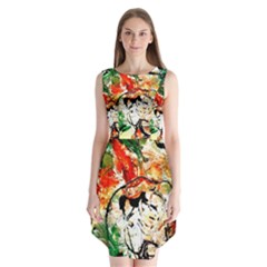 Lilies In A Vase 1 4 Sleeveless Chiffon Dress  