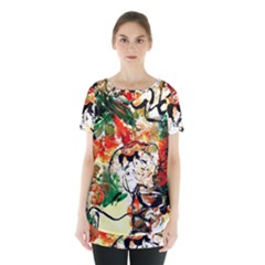 Lilies In A Vase 1 4 Skirt Hem Sports Top