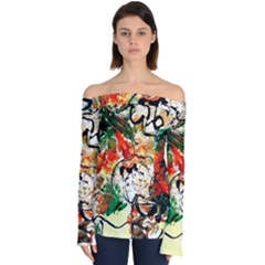 Lilies In A Vase 1 4 Off Shoulder Long Sleeve Top by bestdesignintheworld