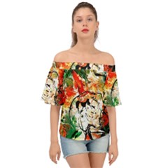 Lilies In A Vase 1 4 Off Shoulder Short Sleeve Top